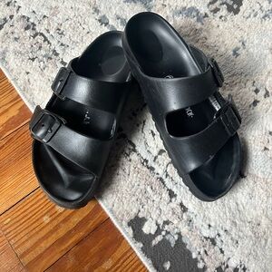 Birkenstock Black Double-Buckle Slide Sandals